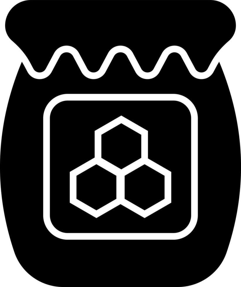 geïsoleerd zwart en wit honing pot in vlak stijl. vector