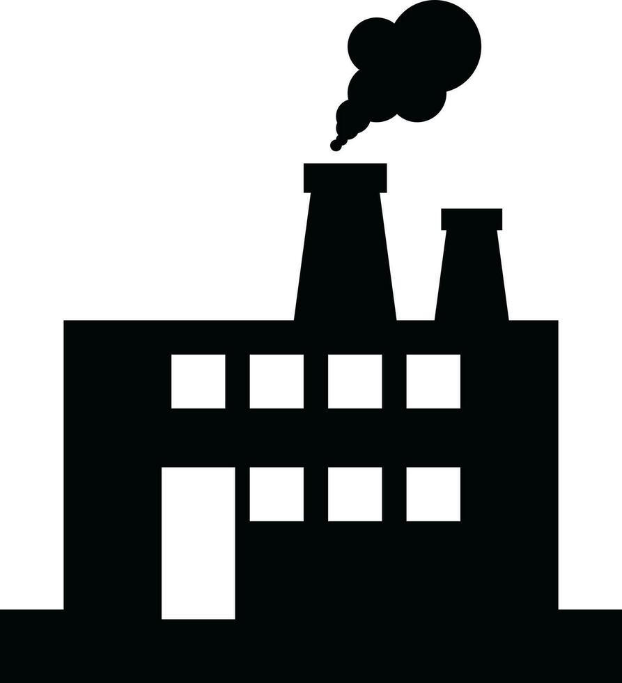 industrieel fabriek glyph icoon in vlak stijl. vector