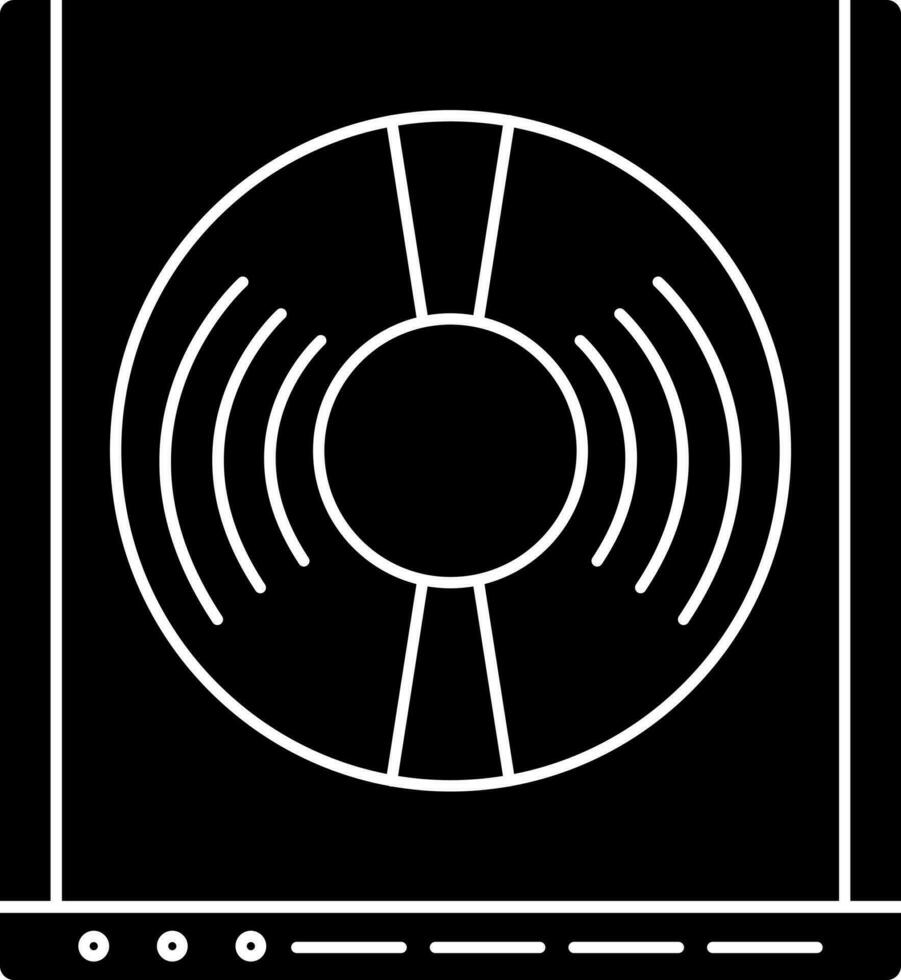 CD of DVD icoon of symbool in zwart en wit kleur. vector