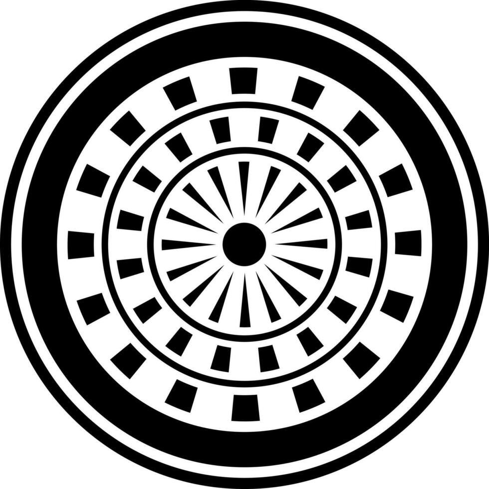 dartbord icoon in zwart en wit kleur. vector