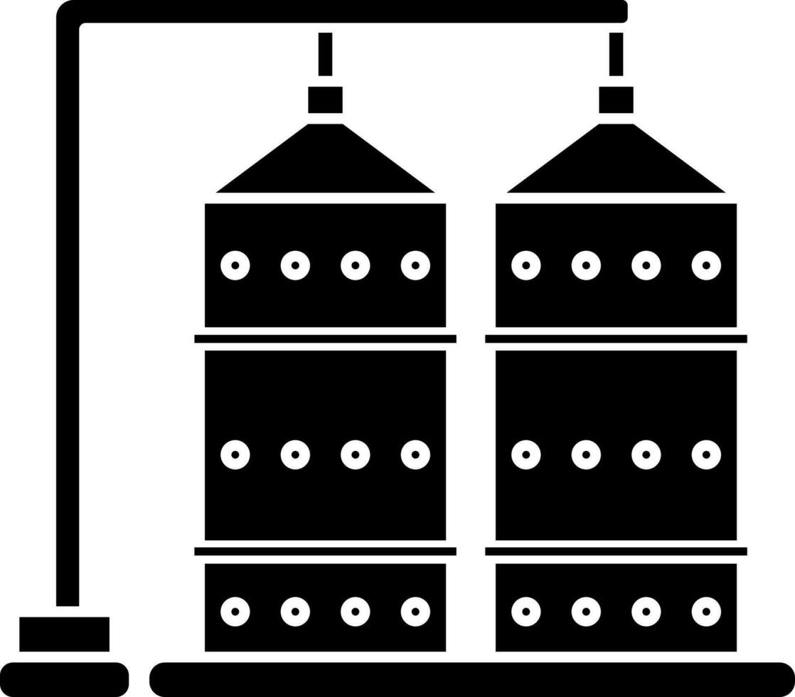 zwart en wit silo icoon in vlak stijl. vector