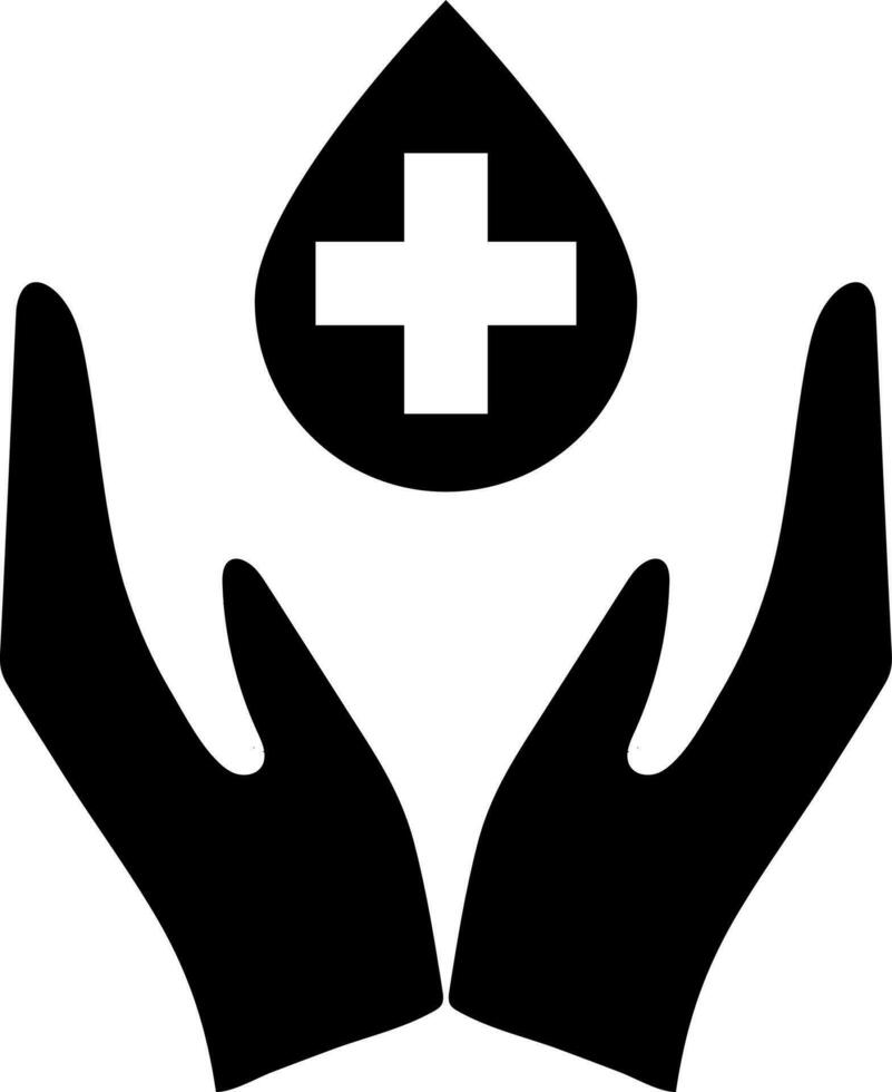 glyph icoon of symbool van bloed bijdrage. vector