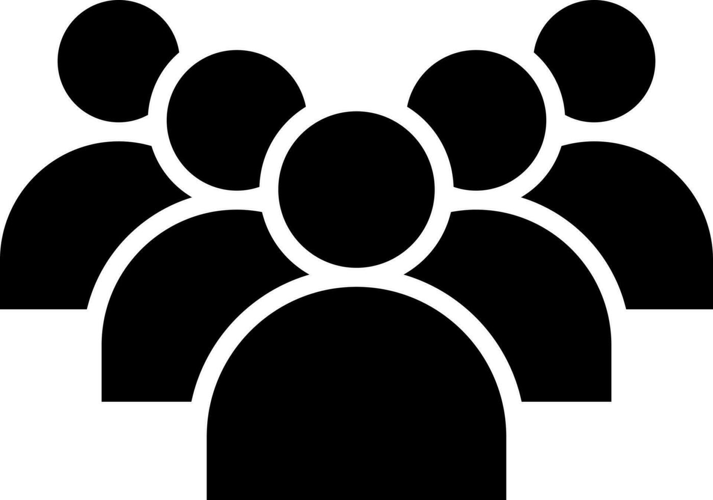 eenheid of menigte icoon in zwart en wit kleur. vector