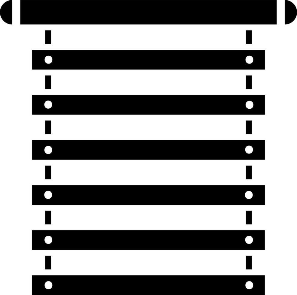 zwart en wit venster Blind icoon in vlak stijl. vector