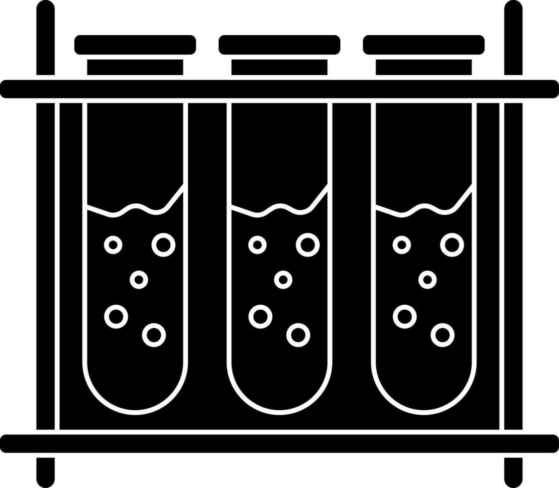 zwart en wit laboratorium test buizen icoon. vector