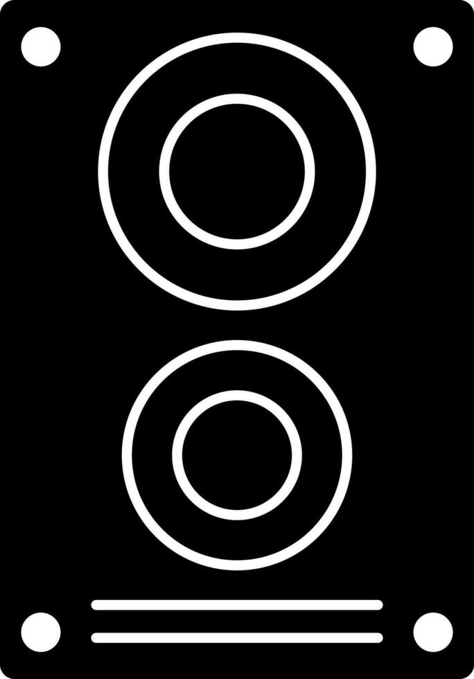 vlak stijl geluid spreker icoon in zwart en wit kleur. vector