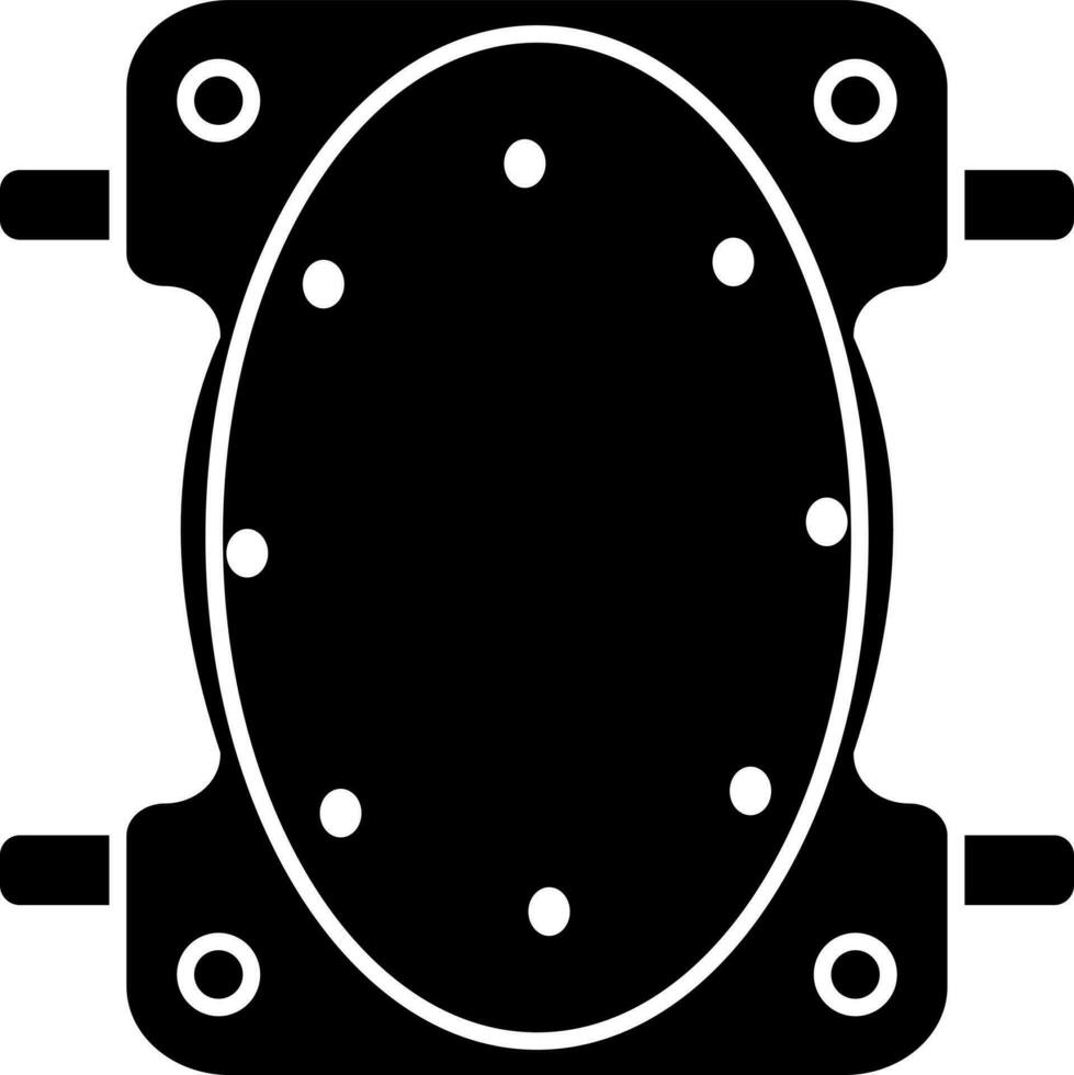 zwart en wit illustratie van knie stootkussen icoon. vector