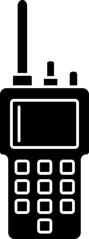 zwart en wit walkie talkie icoon in vlak stijl. vector