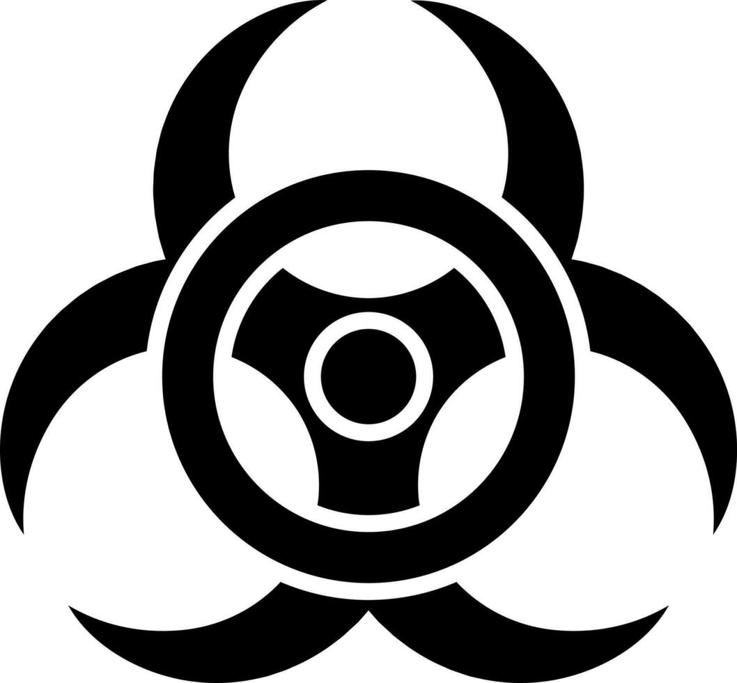 biohazard glyph icoon of symbool. vector