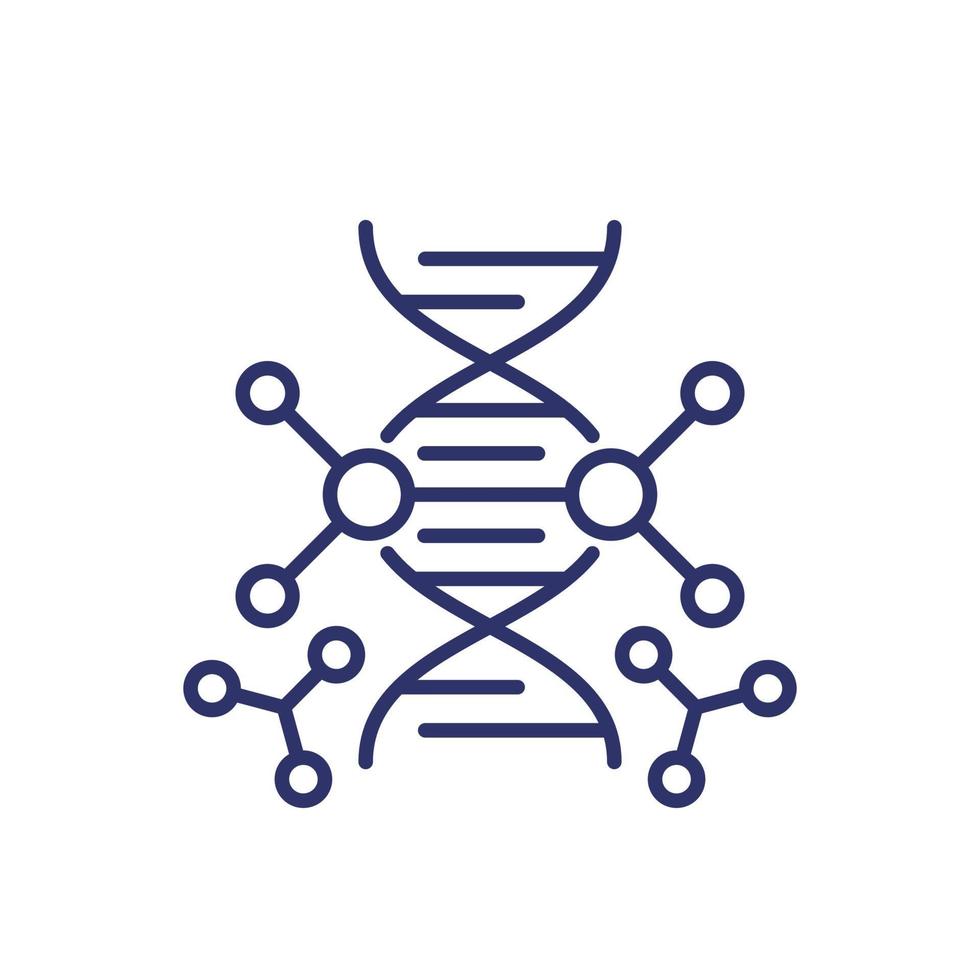 genetische manipulatie en dna-modificatie lijn pictogram vector