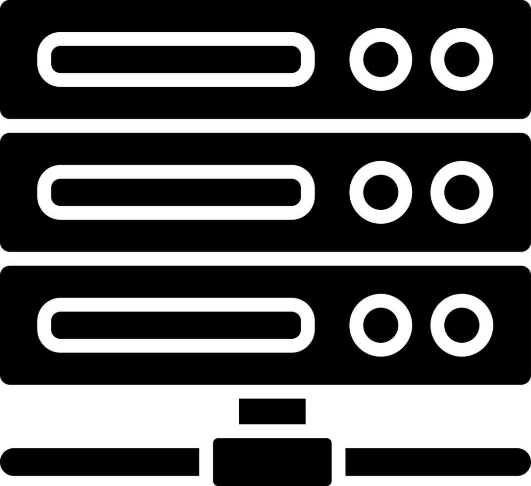 server icoon of symbool in zwart en wit kleur. vector
