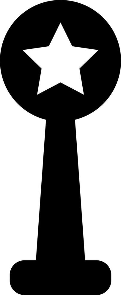 geïsoleerd zwart en wit icoon van trofee met ster. vector