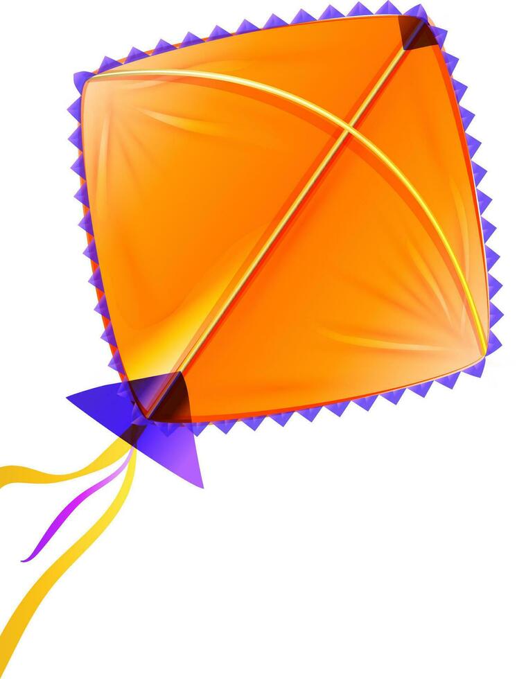 realistisch vlieger illustratie in oranje en blauw kleur. vector