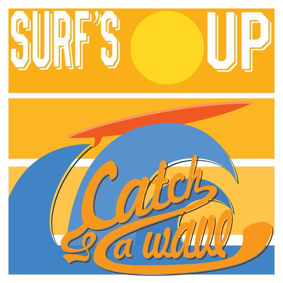 surf is up typografie tshirt afdrukken ontwerp graphics retro vintage vector poster badge label