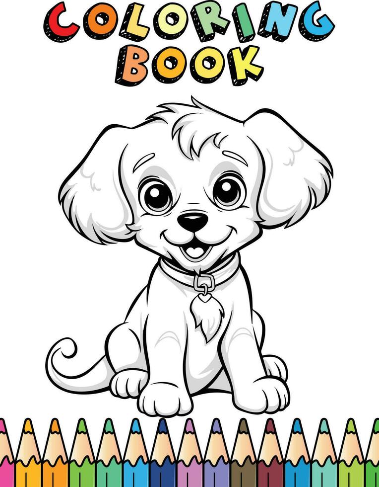 schattig hond kleur boek vector