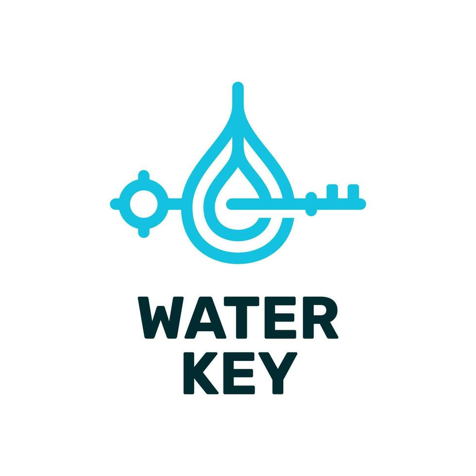 water laten vallen en sleutel logo vector