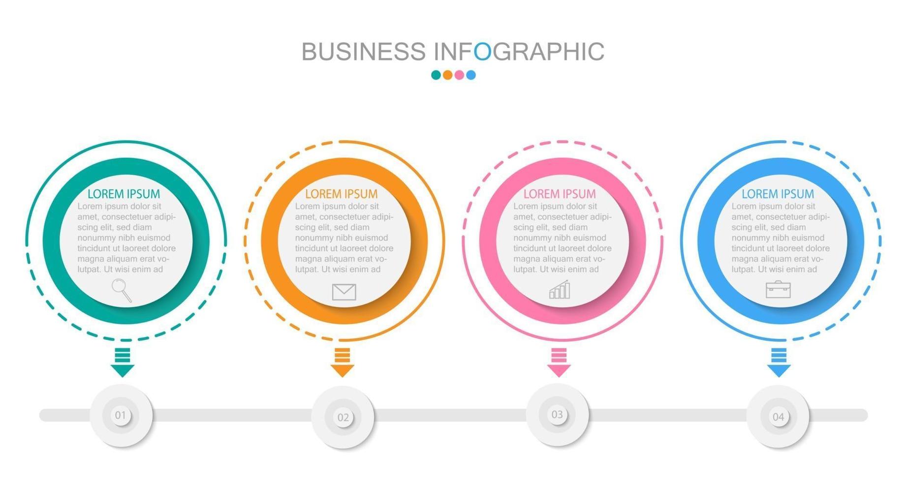 infographic sjabloon in 4 stappen sjabloon voor diagram grafiek presentatie en grafiek vector