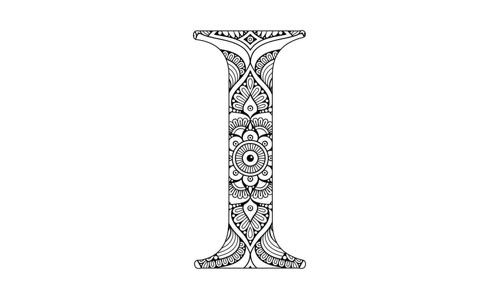 alfabet mandala kleur vector illustratie ontwerp
