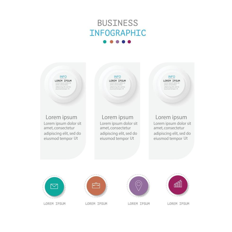 infographic sjabloon in 4 stappen sjabloon voor diagram grafiek presentatie en grafiek vector