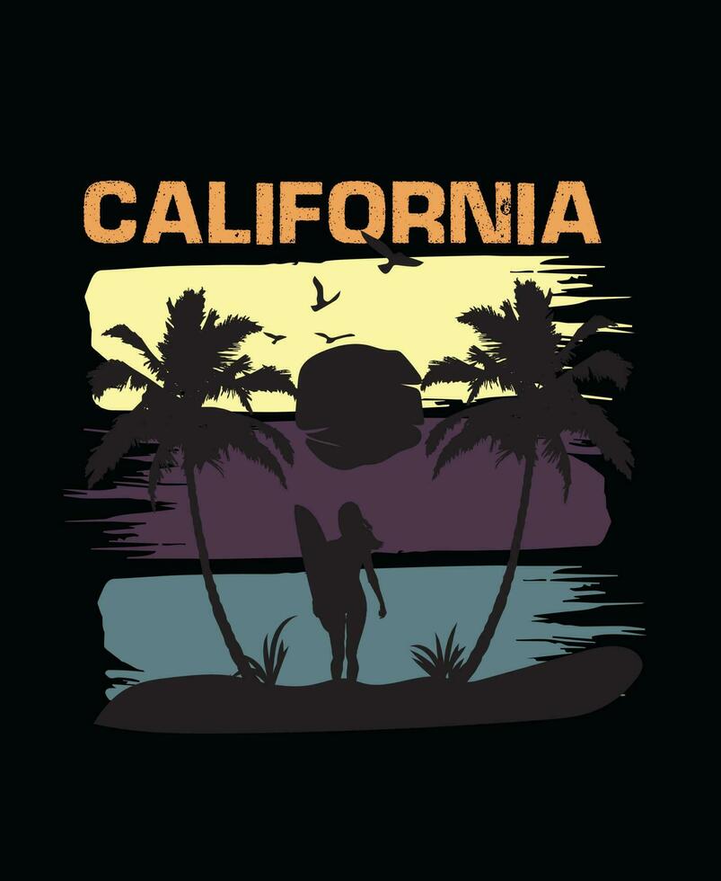 Californië t overhemd sjabloon ontwerp. vector