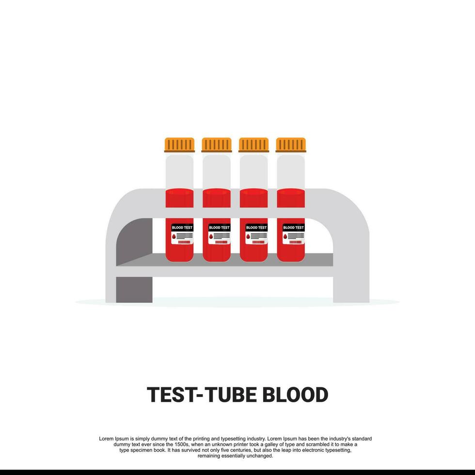 medisch reageerbuis met bloed monsters, geïsoleerd vector