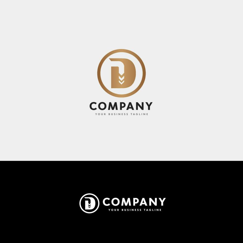 eerste d elegant logo ontwerp, eerste handtekening creatief sjabloon vector