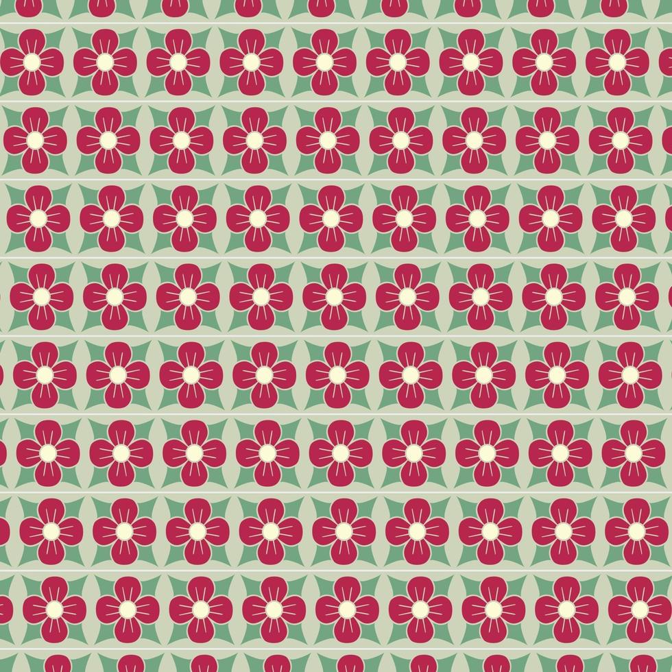 rood bloemen en bloemen naadloos patroon vector