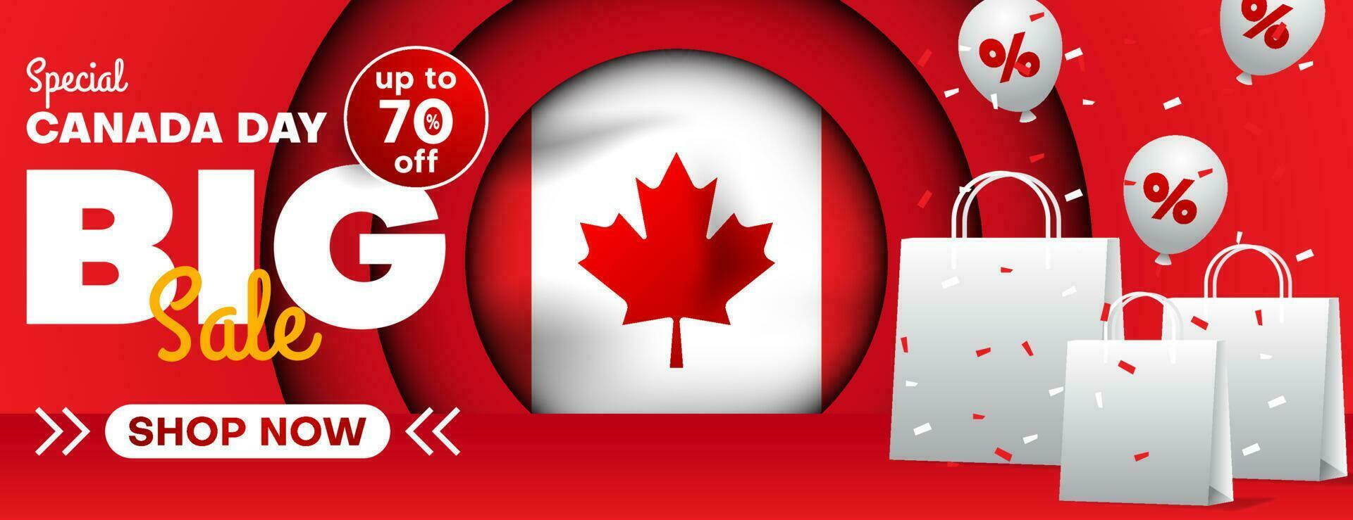 Canada onafhankelijkheid dag uitverkoop banier ontwerp voor bedrijf Promotie vector