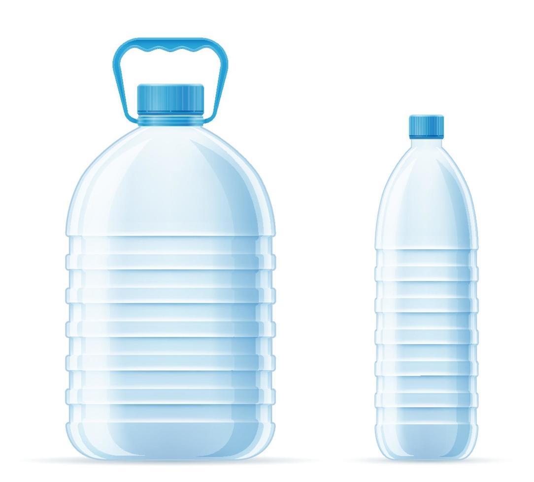 plastic fles voor drinkwater transparante vectorillustratie geïsoleerd op een witte achtergrond vector