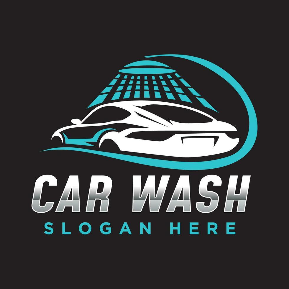 elegant auto wassen logo ontwerp. auto het wassen onderhoud vector illustratie