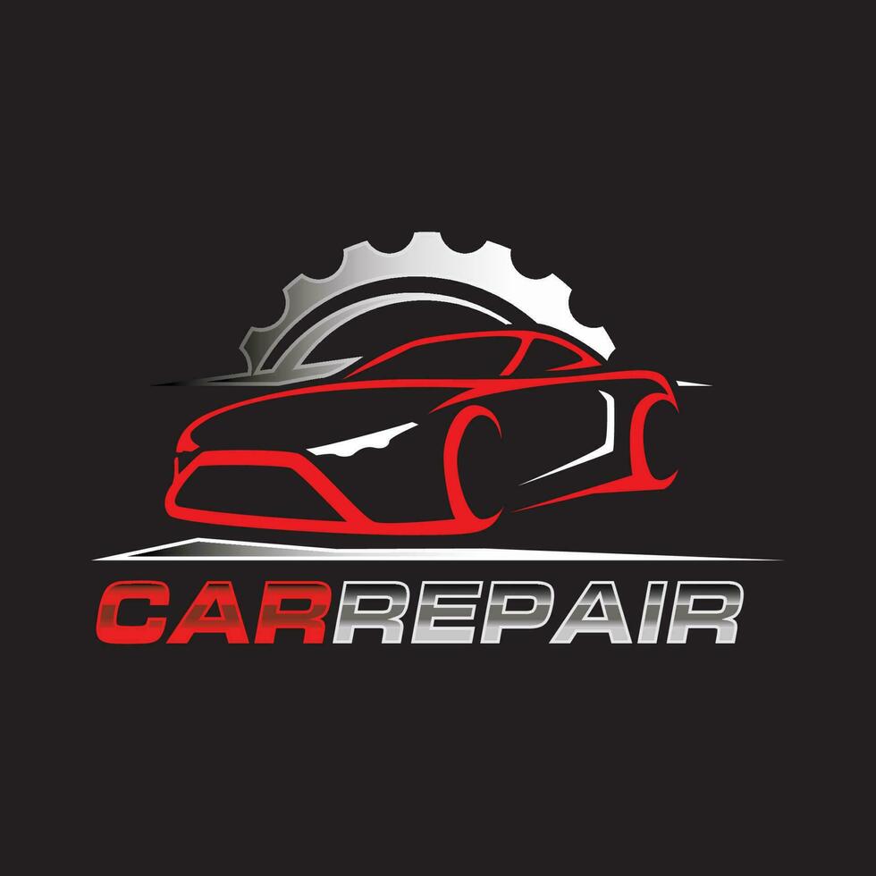minimalistische auto reparatie logo ontwerp sjabloon. auto reparatie onderhoud logo vector