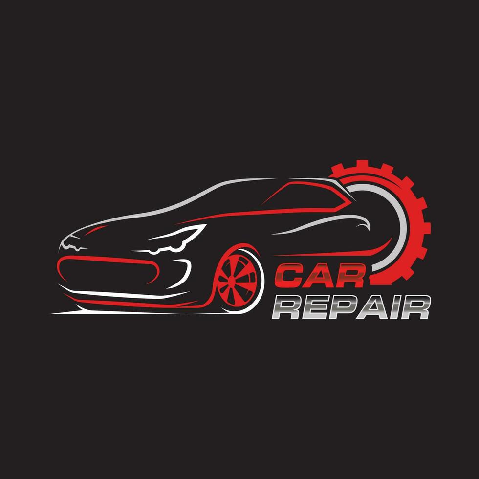 minimalistische auto reparatie logo ontwerp sjabloon. auto reparatie onderhoud logo vector