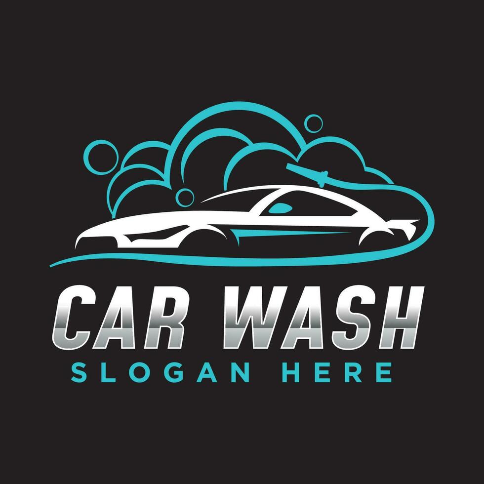 elegant auto wassen logo ontwerp. auto het wassen onderhoud vector illustratie