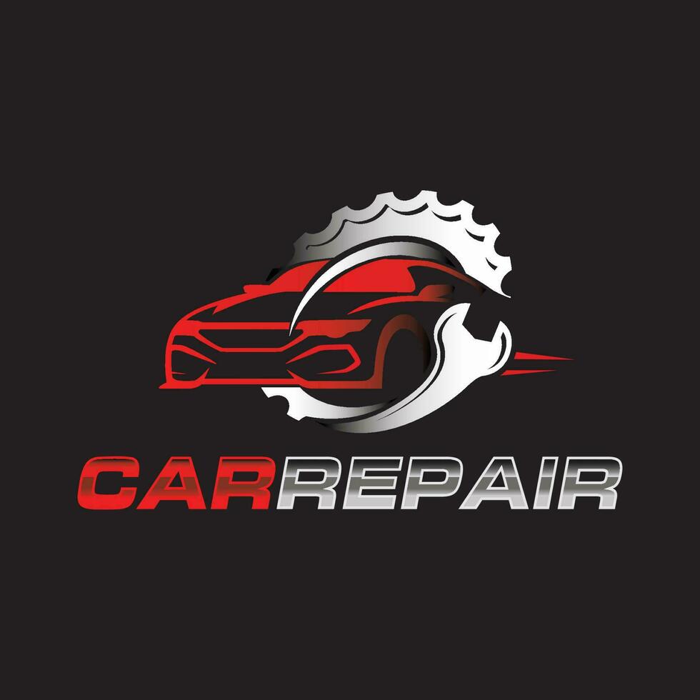 minimalistische auto reparatie logo ontwerp sjabloon. auto reparatie onderhoud logo vector