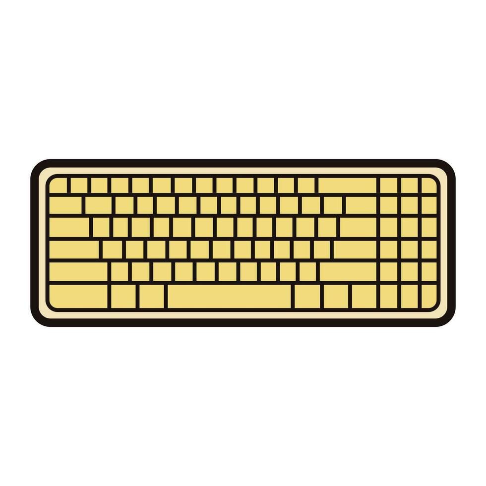 hand- getrokken draadloze toetsenbord in tekening stijl vector