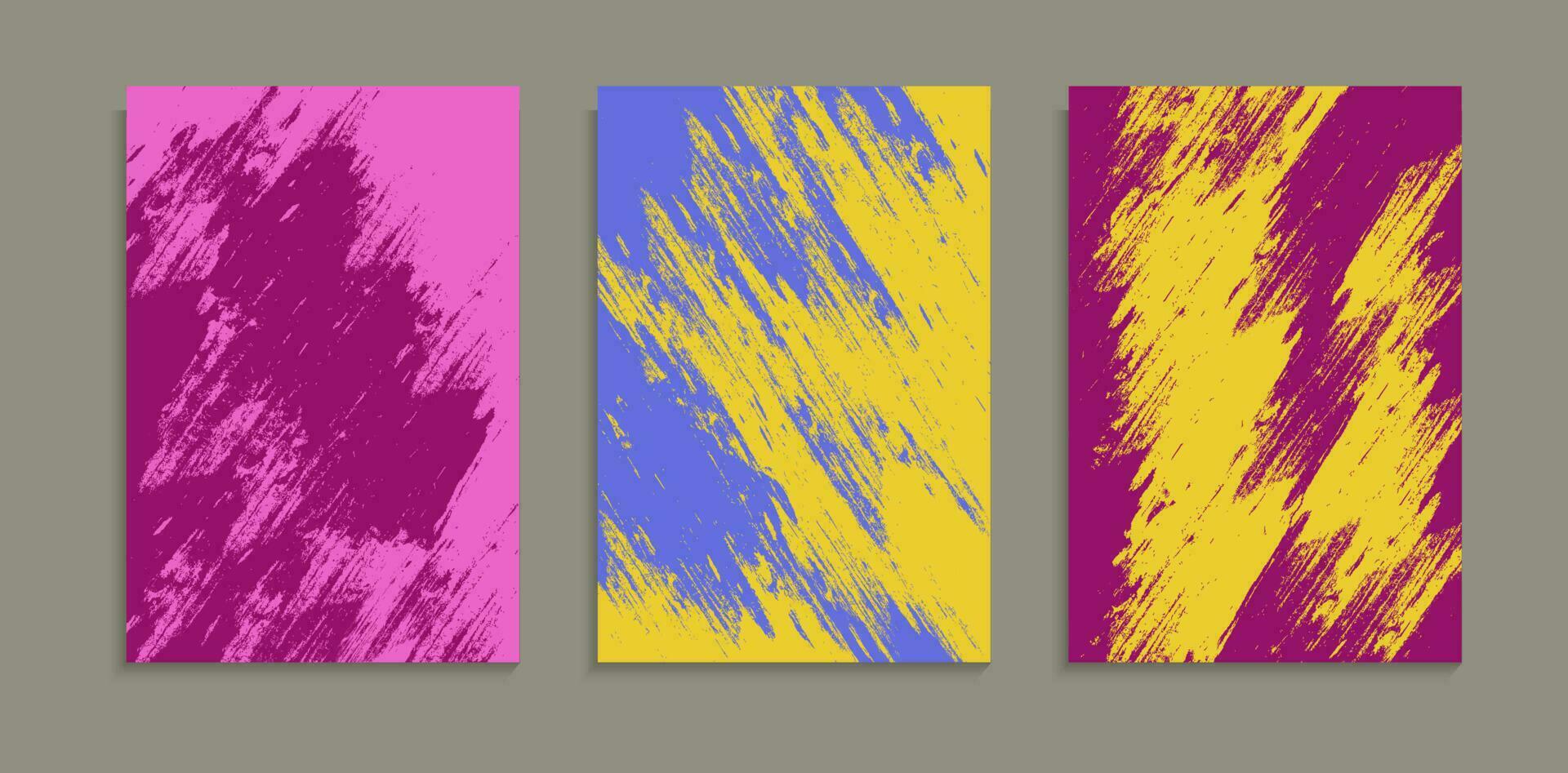 set van abstracte grunge kras textuur achtergrond a4 sjabloon vector