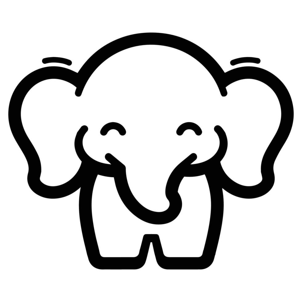 hand- getrokken schattig olifant in tekening stijl vector