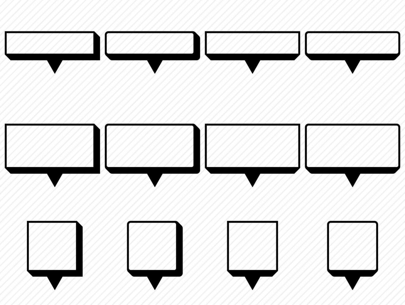 toespraak doos set, kader voor bericht. vector