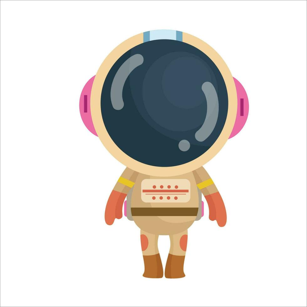 schattig en grappig astronaut tekenfilm vector staand Rechtdoor