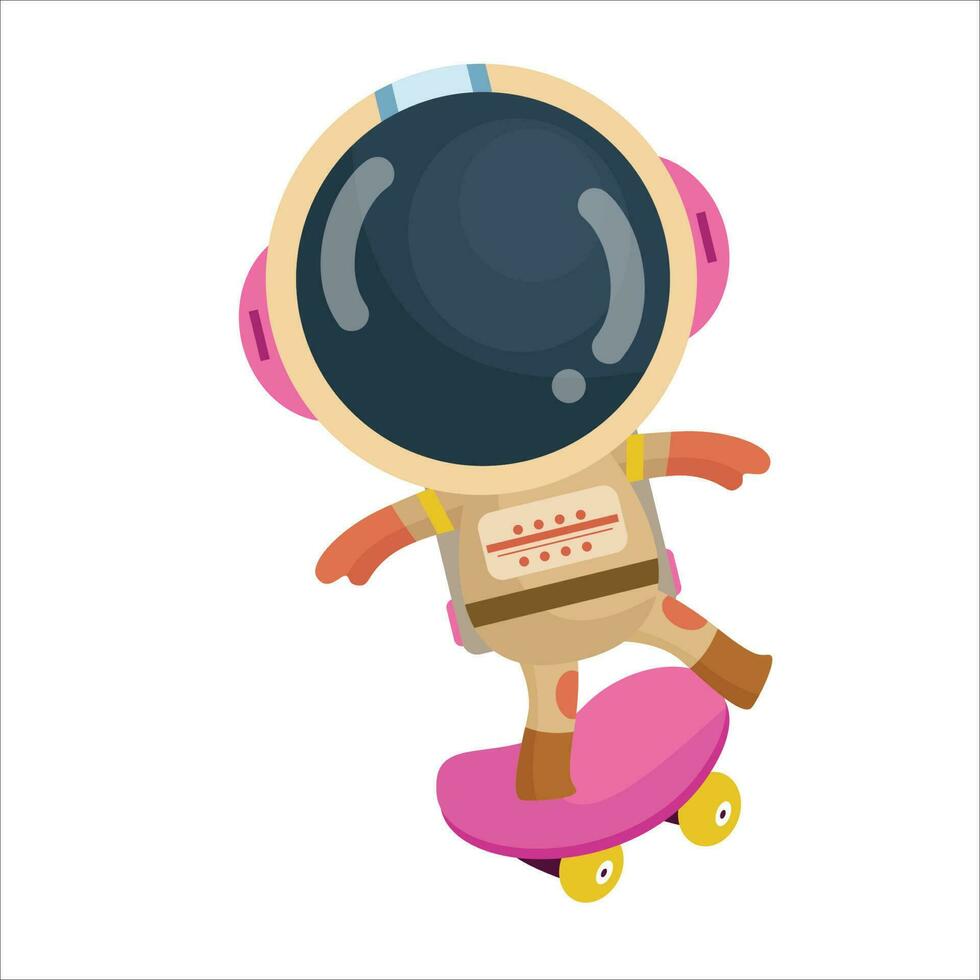 schattig en grappig astronaut tekenfilm vector spelen schetsbord