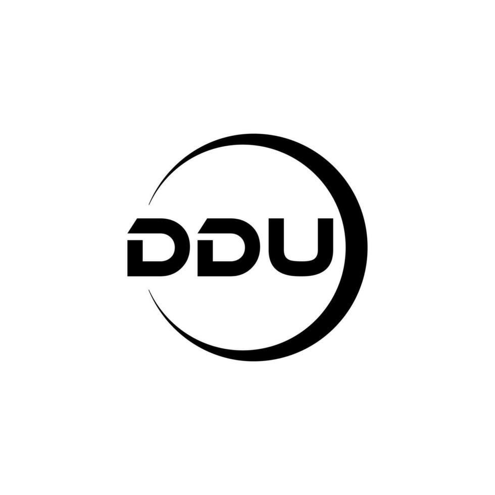 ddu brief logo ontwerp in illustratie. vector logo, schoonschrift ontwerpen voor logo, poster, uitnodiging, enz.