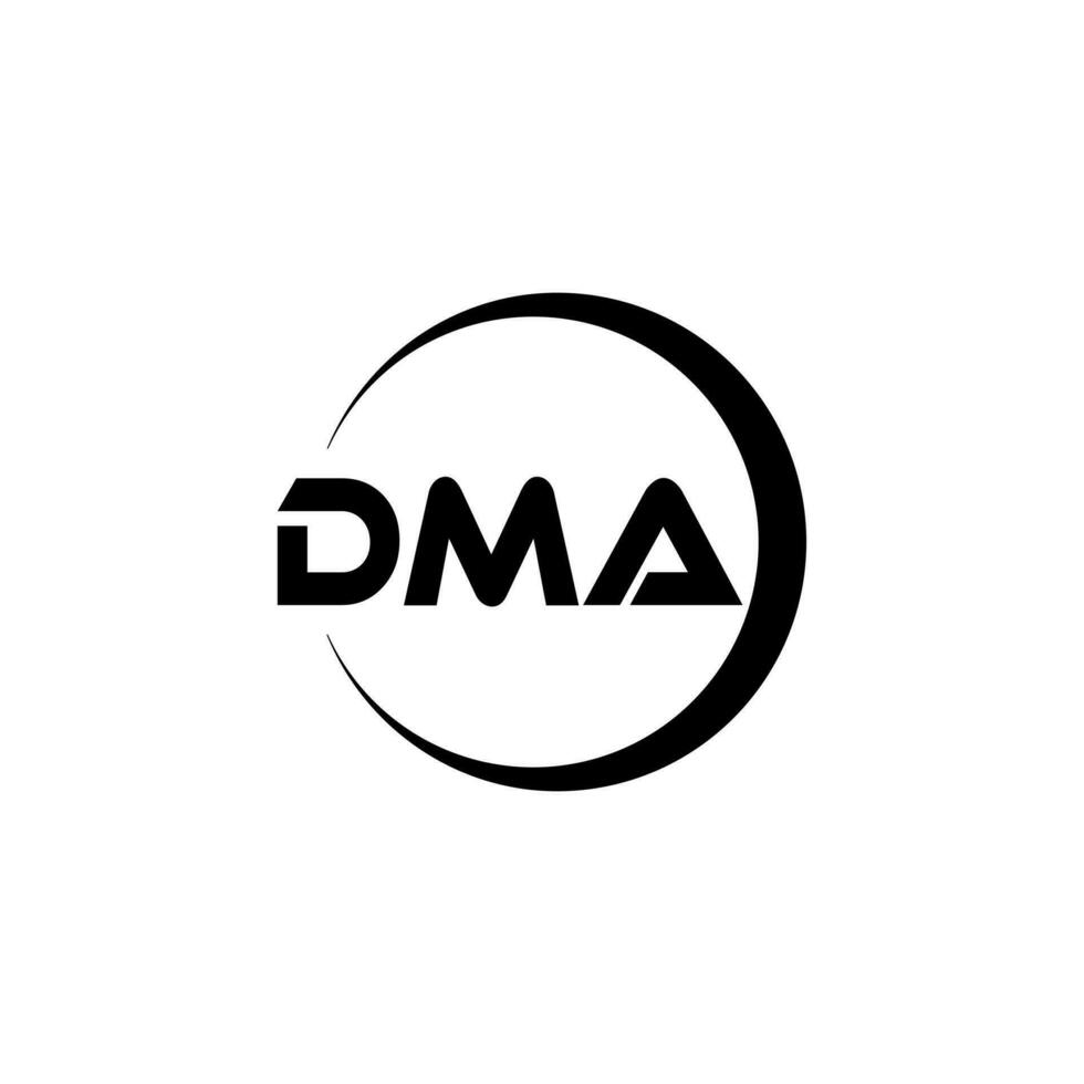 dma brief logo ontwerp in illustratie. vector logo, schoonschrift ontwerpen voor logo, poster, uitnodiging, enz.