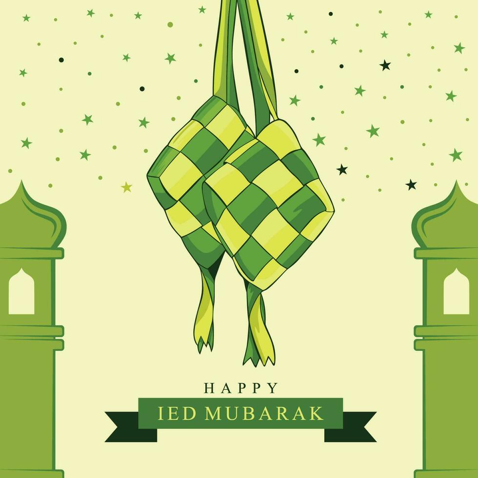 gelukkig ied mubarak achtergrond vector