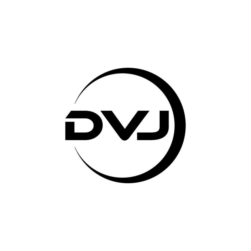 dvj brief logo ontwerp in illustratie. vector logo, schoonschrift ontwerpen voor logo, poster, uitnodiging, enz.