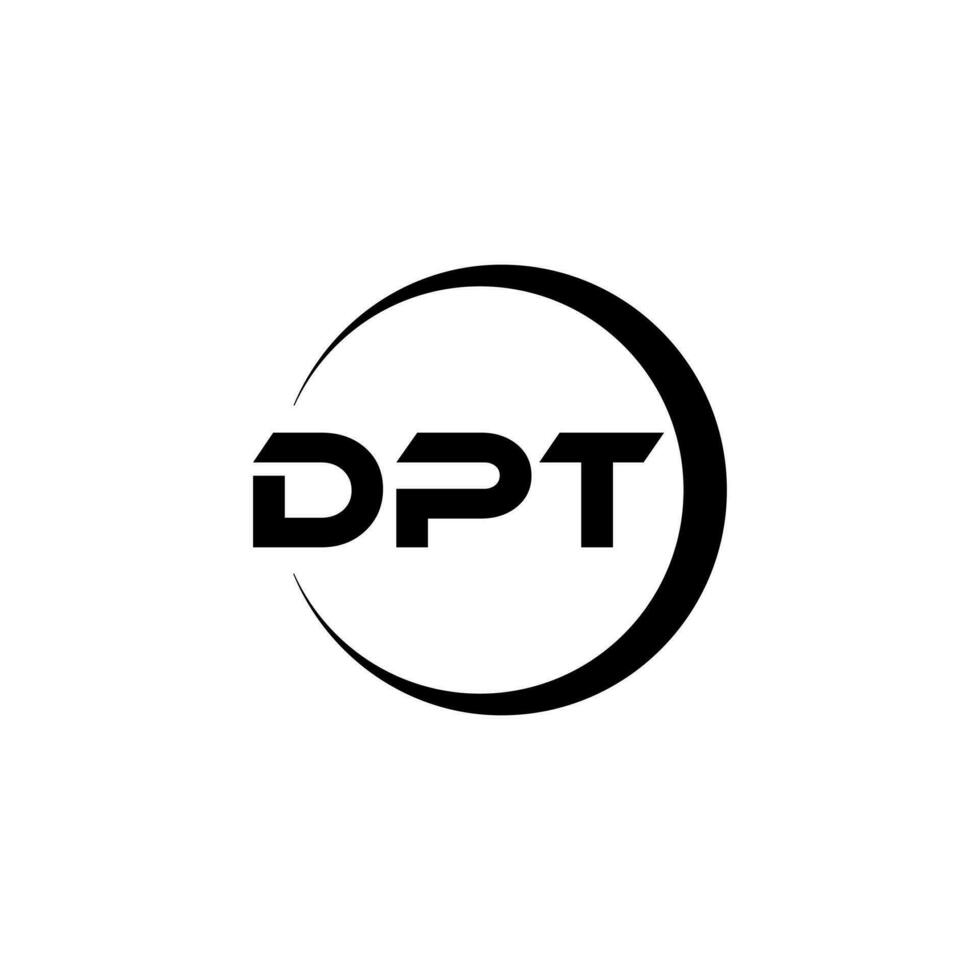 dpt brief logo ontwerp in illustratie. vector logo, schoonschrift ontwerpen voor logo, poster, uitnodiging, enz.