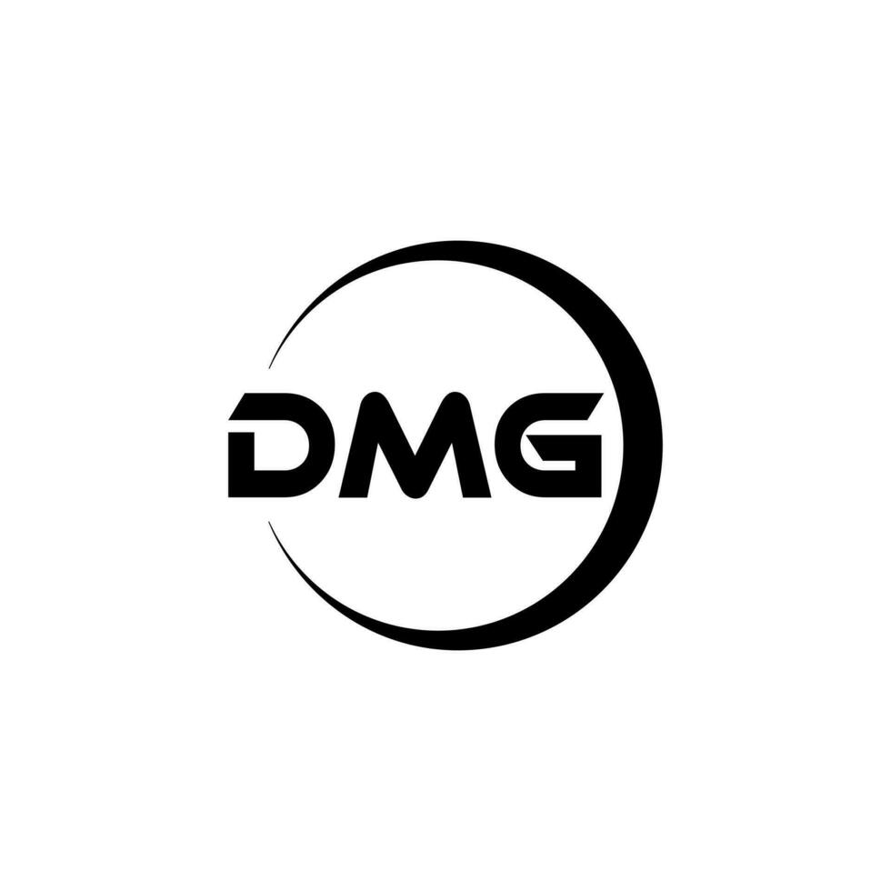 dmg brief logo ontwerp in illustratie. vector logo, schoonschrift ontwerpen voor logo, poster, uitnodiging, enz.