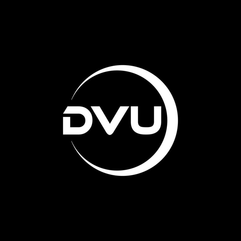 dvu brief logo ontwerp in illustratie. vector logo, schoonschrift ontwerpen voor logo, poster, uitnodiging, enz.