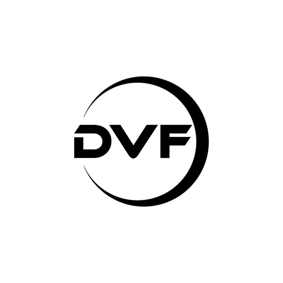 dvf brief logo ontwerp in illustratie. vector logo, schoonschrift ontwerpen voor logo, poster, uitnodiging, enz.