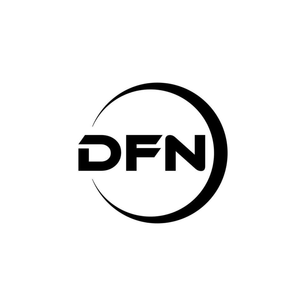 dfn brief logo ontwerp in illustratie. vector logo, schoonschrift ontwerpen voor logo, poster, uitnodiging, enz.