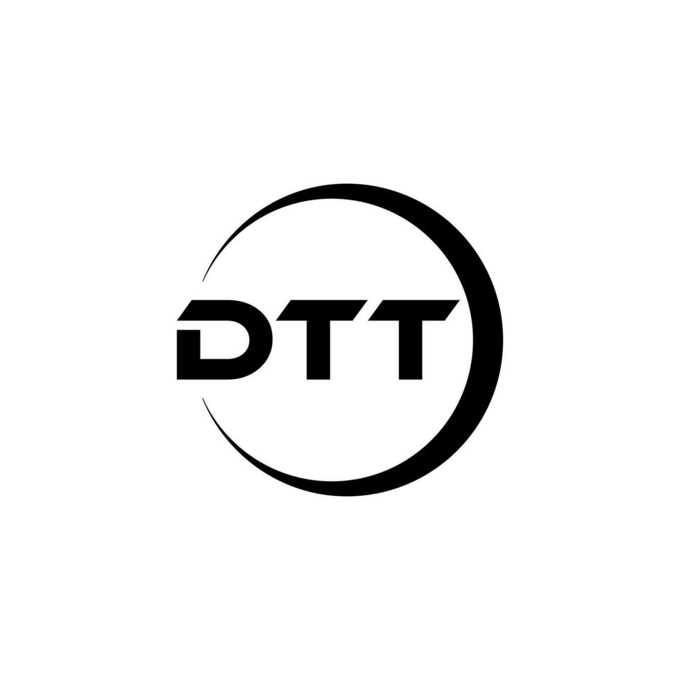 dtt brief logo ontwerp in illustratie. vector logo, schoonschrift ontwerpen voor logo, poster, uitnodiging, enz.